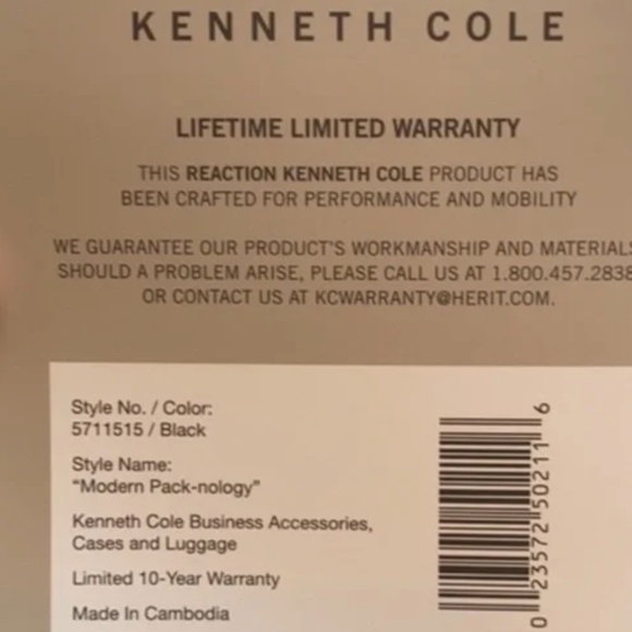 NWT BLACK KENNETH COLE "MODERN PACK-NOLOGY" BACKPACK - Picture 8 of 8